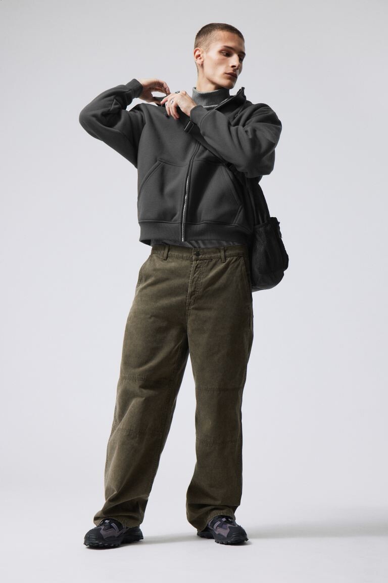Флисовая толстовка hassan на молнии H&M, серый