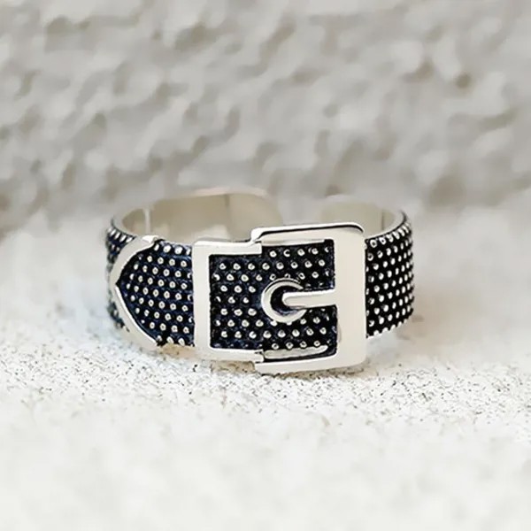 XIYANIKE Серебристый цвет Новая мода Творческий пояс Кольцо для женщин Женская пара Ретро Тайское серебро Помолвочные украшения