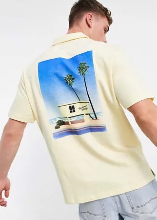 Трикотажная рубашка с рисунком на тему отпуска Reclaimed Vintage Inspired-Желтый