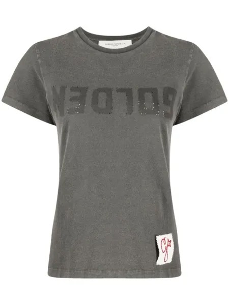 Golden Goose футболка с логотипом, серый