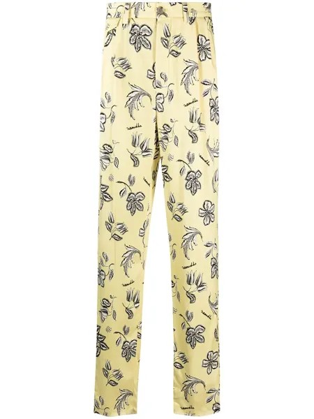 Nanushka брюки свободного кроя с цветочным принтом