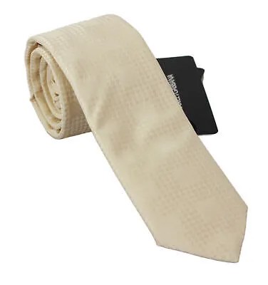 Классический мужской тонкий галстук кремового бежевого цвета с узором DOLCE - GABBANA Рекомендуемая розничная цена 200 долларов США