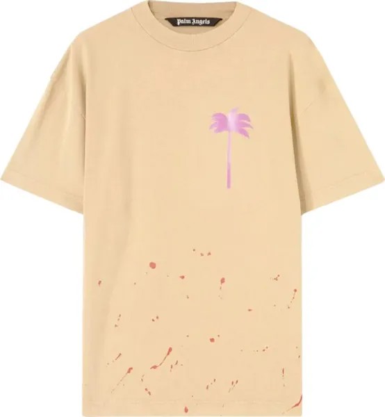 Футболка Palm Angels PxP Painted Classic T-Shirt 'Camel', загар