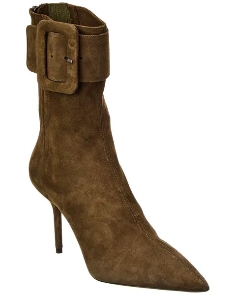 Замшевые ботильоны Aquazzura St. Honore Buckle 85, зеленый