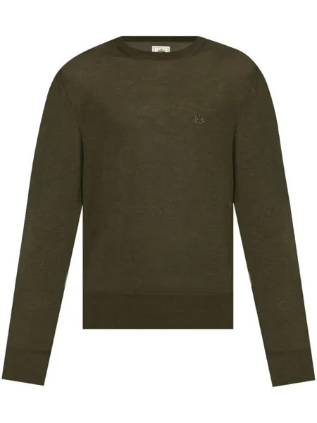 Bally свитер с вышитым логотипом, зеленый