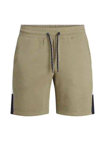 Спортивные брюки Jack & Jones Shorts 'Logo Blocking', оливковый