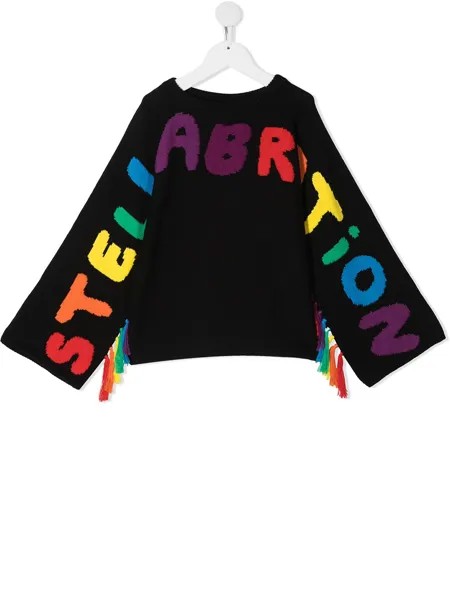 Stella McCartney Kids джемпер Stellabration вязки интарсия с кисточками