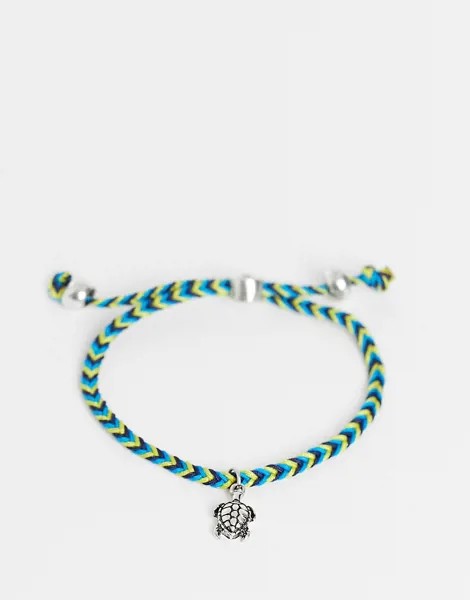 Разноцветный плетеный браслет с подвеской в виде черепахи Classics 77-Многоцветный