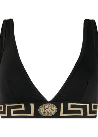 Versace бюстгальтер с узором Greek Key и декором Medusa