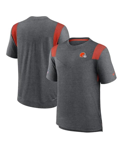 Мужская футболка heather charcoal cleveland browns sideline tonal logo performance player Nike, мульти