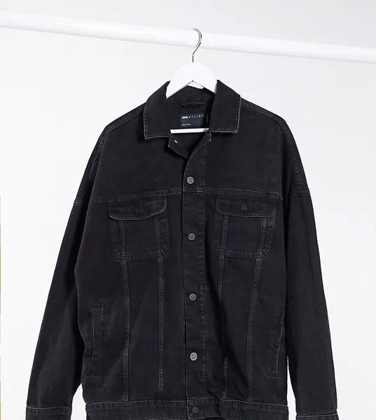 Черная джинсовая oversized-куртка ASOS DESIGN Tall-Черный цвет