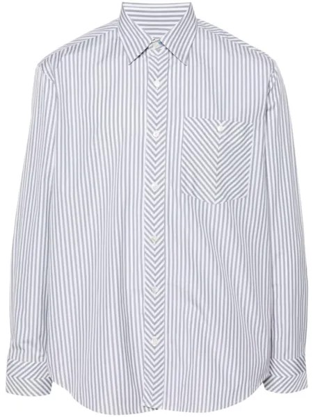 Paul Smith полосатая хлопковая рубашка, зеленый
