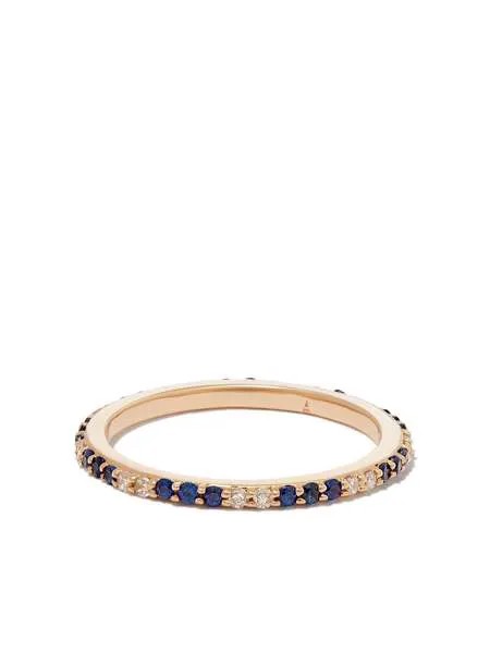 Adina Reyter кольцо Diana из желтого золота с бриллиантами и сапфиром