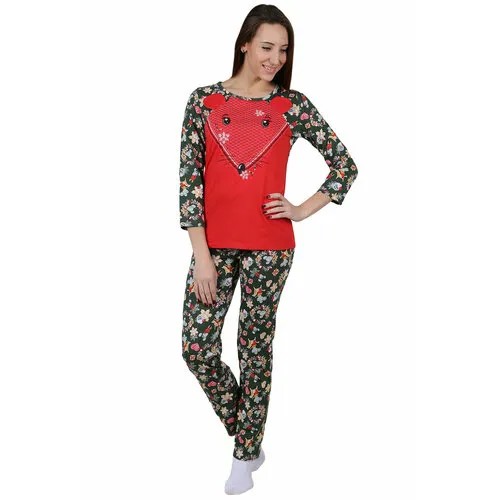 Пижама Оптима Трикотаж, размер 50, красный