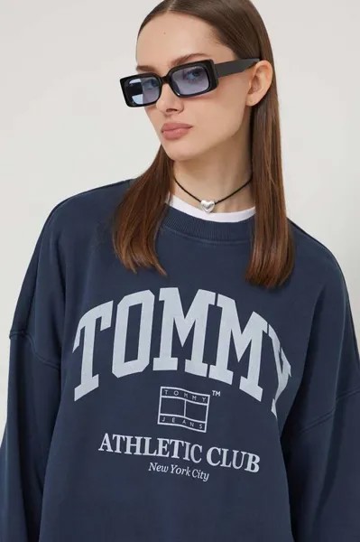Хлопковая толстовка Tommy Jeans, темно-синий