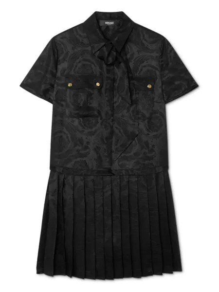 Versace платье-плиссе в стиле барокко, черный
