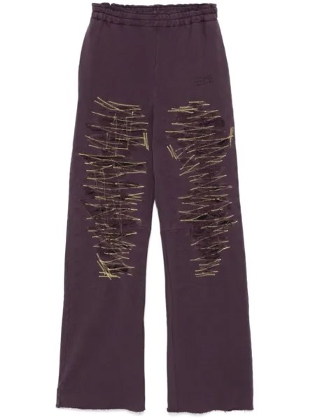 MM6 Maison Margiela спортивные брюки с узором, фиолетовый