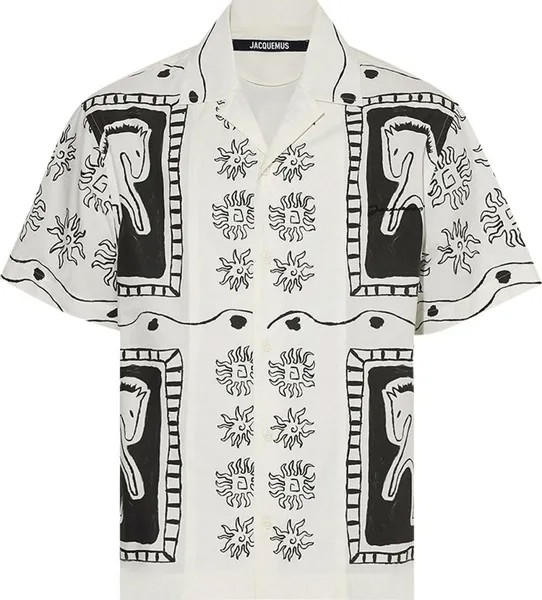 Рубашка Jacquemus Jean Short-Sleeve Horse 'Black/White', разноцветный