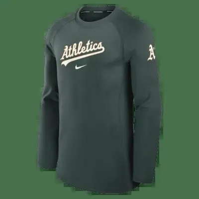 Лонгслив Nike Oakland Athletics Authentic Collection Game Time, цвет Hunter Green