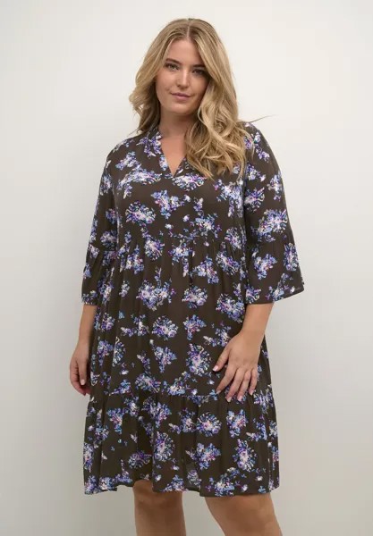 Летнее платье CURVE KCAMI Kaffe Curve, разноцветный с цветочным узором