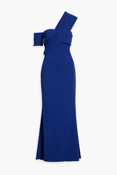 Креповое платье на одно плечо Badgley Mischka, королевский синий