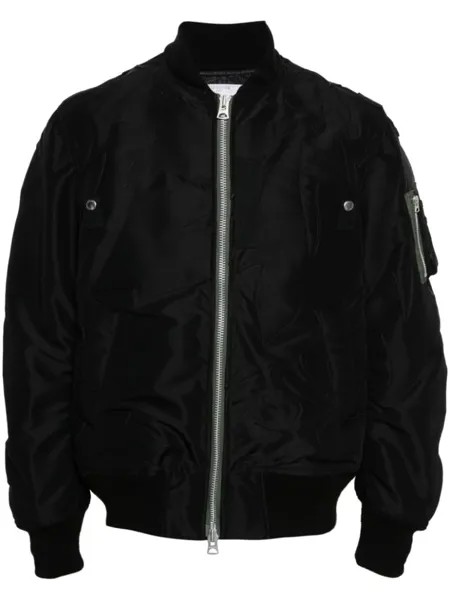 Sacai бомбер с нашивкой, черный