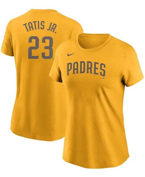 Женская золотистая футболка Fernando Tats Jr. San Diego Padres с именем и номером Nike, золотой