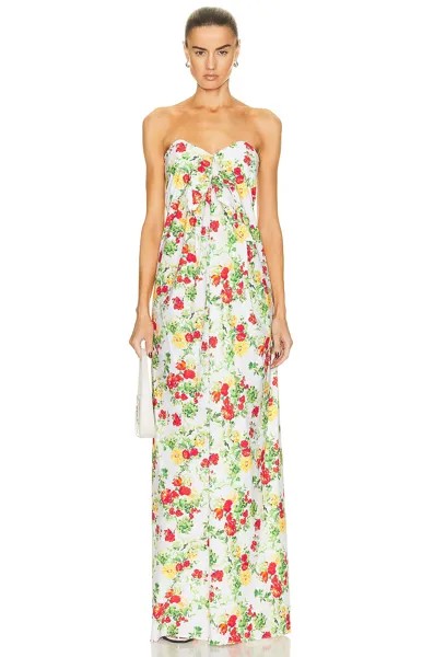 Платье Caroline Constas Kaia Gown, цвет Yellow Red Blanc Floral