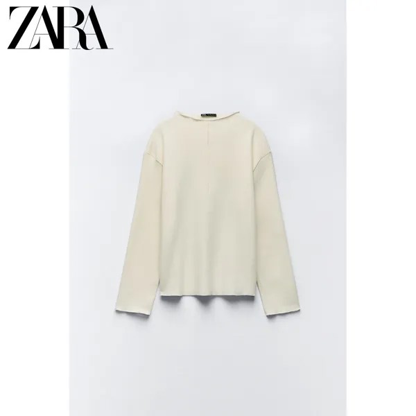 Свитер женский Zara в стиле пэчворк спереди, белый
