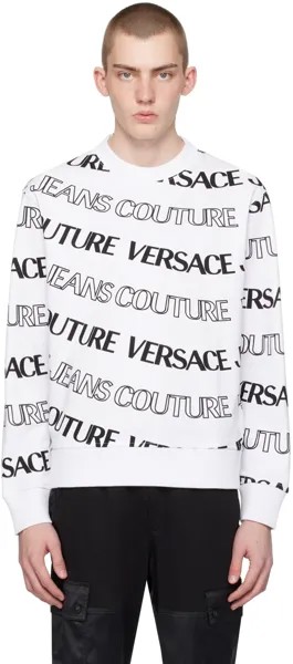 Белый свитшот с логотипом Versace Jeans Couture