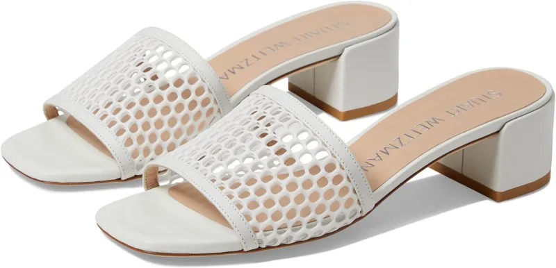 Сандалии Stuart Weitzman Cayman 35 Block Slide, цвет White 1