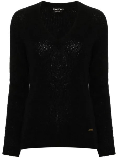 TOM FORD джемпер с V-образным вырезом, черный