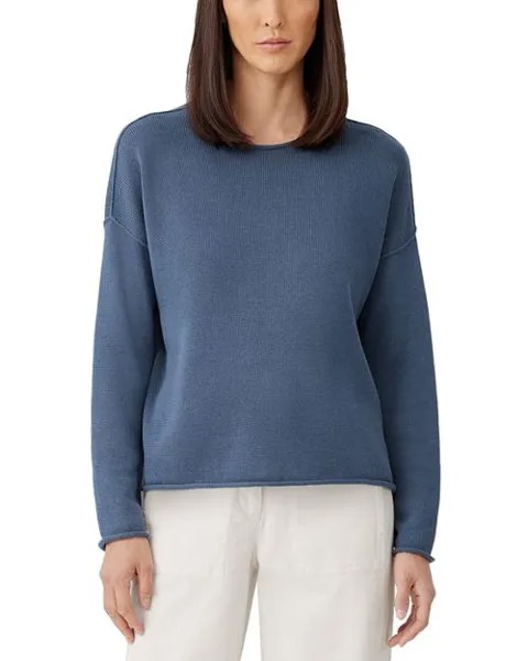 Свободный свитер с круглым вырезом Eileen Fisher, цвет Blue