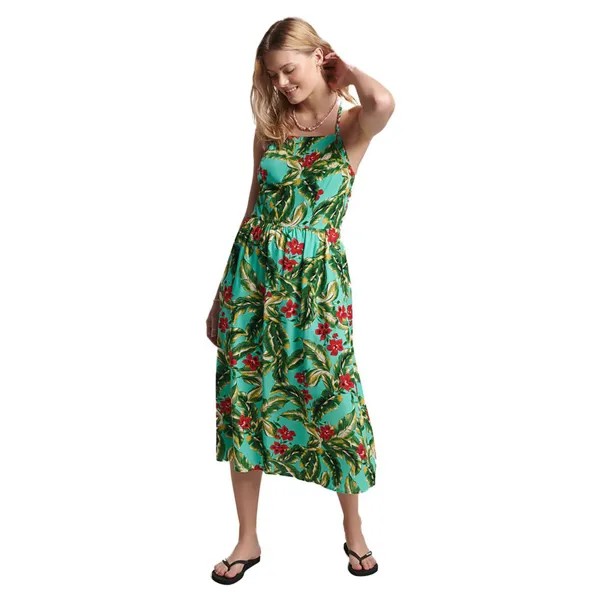 Платье Superdry Vintage Cami Maxi, зеленый
