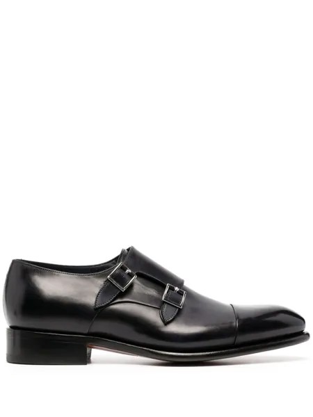 Santoni туфли монки с пряжками, синий