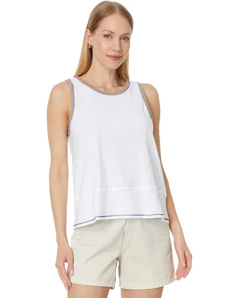 Майка Lilla P Contrast Color Crew Neck Tank, белый