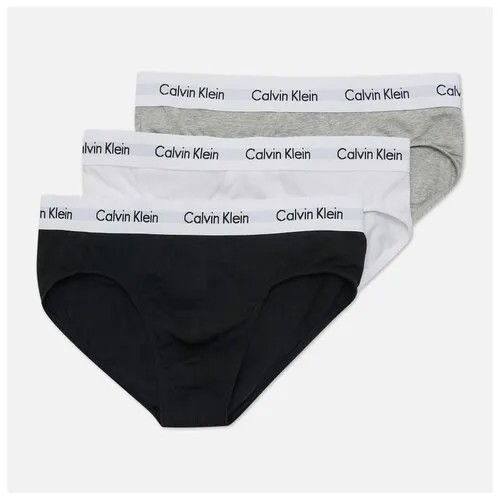 Трусы CALVIN KLEIN, 3 шт., размер L, белый, черный
