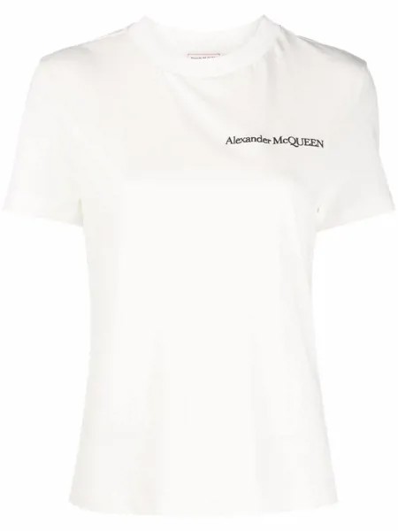 Alexander McQueen футболка с логотипом и завязками