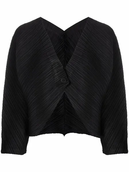 Pleats Please Issey Miyake pleated cropped cardigan