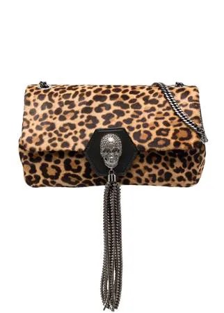 Philipp Plein сумка на плечо с декором Skull и леопардовым принтом
