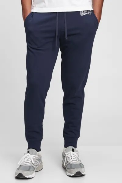 Спортивные брюки без застежки с логотипом из флиса Gap, синий