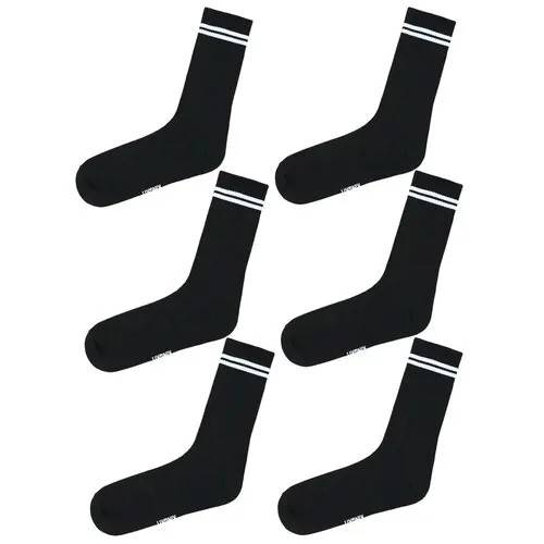 Набор носков 6 пар 36-41 черные спортивные подарок детские женские мужские модные принт смешные веселые хлопок гетры высокие теплые для бега