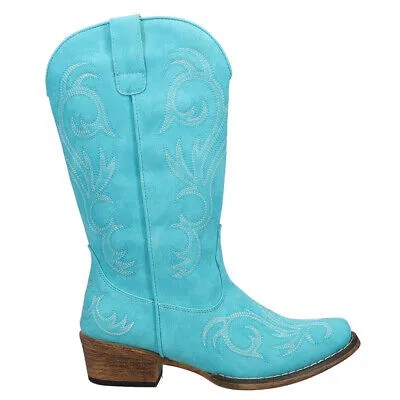 Женские синие повседневные ботинки Roper Riley с вышивкой Snip Toe Cowboy 09-021-1566-24