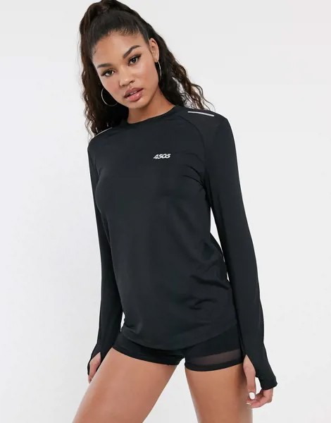 Лонгслив для бега ASOS 4505-Черный