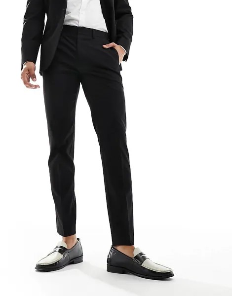 Черные узкие брюки-смокинг ASOS DESIGN