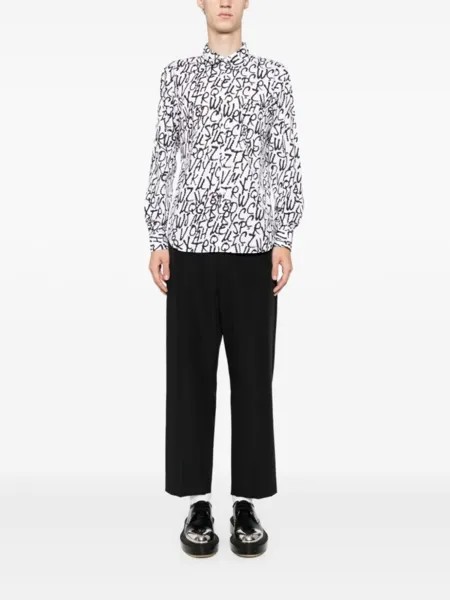 Comme des Garçons Homme Deux рубашка с графичным принтом, белый