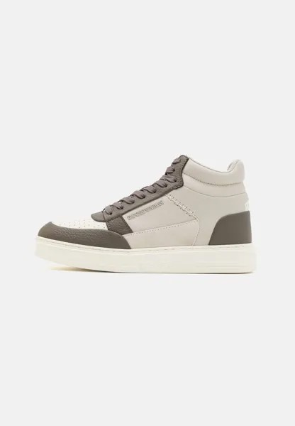 Высокие кеды Shoes Emporio Armani, цвет mud/off white/light grey