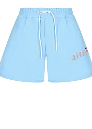 Голубые шорты с логотипом MSGM