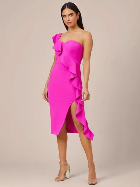 Коктейльное платье из крепа Aidan by Knit Adrianna Papell, розовое пламя