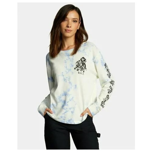 Футболка RVCA, оверсайз, хлопок, размер S, белый